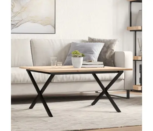 Kafijas Galdiņš, X-Rāmis, 90X90X45 Cm, Priedes Koks, Tērauds Vidaxl