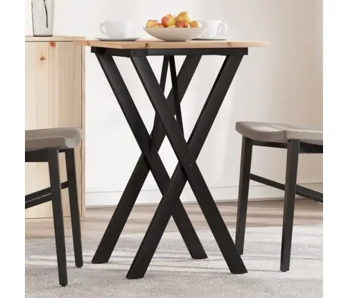 Söögilaud, X-Raam, 50 X 50 X 75 cm Männipuit Ja Teras