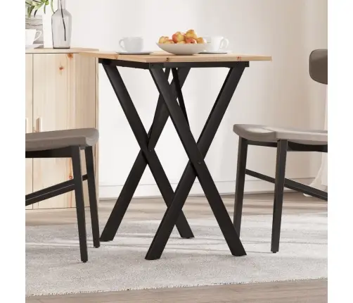 Söögilaud, X-Raam, 80 X 50 X 75 cm Männipuit Ja Teras