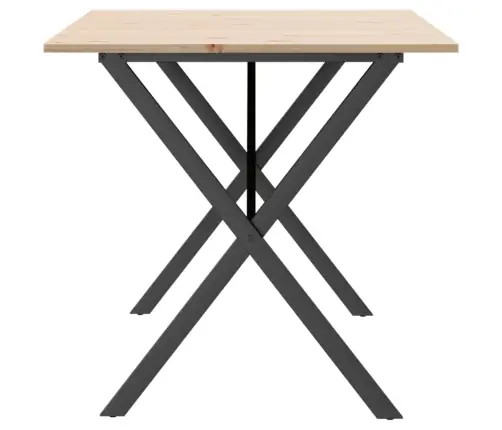 Virtuves Galds, X-Rāmis, 140X80X75 Cm, Priedes Koks, Tērauds Vidaxl