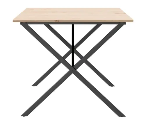 Valgomojo Stalas, 180X90X75cm Pušis Ir Plieninis, X Formos Rėmas