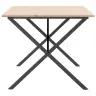 Valgomojo Stalas, 180X90X75cm Pušis Ir Plieninis, X Formos Rėmas