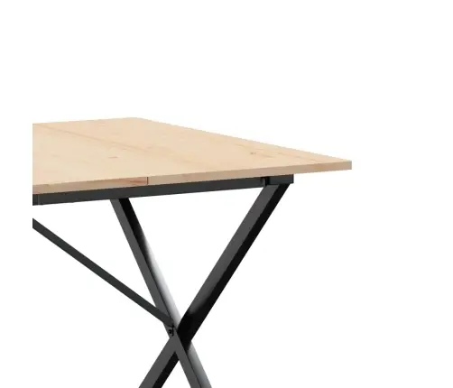 Valgomojo Stalas, 180X90X75cm Pušis Ir Plieninis, X Formos Rėmas