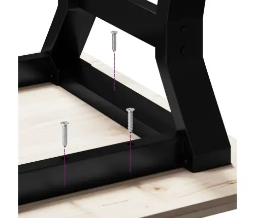 Kafijas Galdiņš, Y-Rāmis, 100X50X45 Cm, Priedes Koks, Tērauds Vidaxl