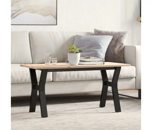 Kafijas Galdiņš, Y-Rāmis, 100X50X45 Cm, Priedes Koks, Tērauds Vidaxl