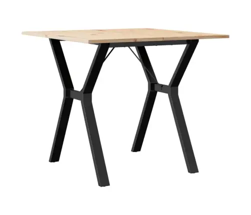 Virtuves Galds, Y-Rāmis, 80X80X75 Cm, Priedes Koks, Tērauds Vidaxl