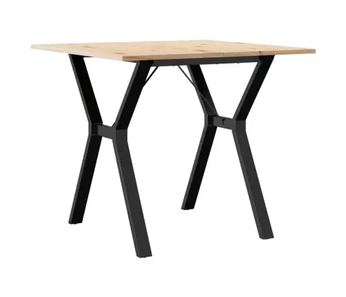 Virtuves Galds, Y-Rāmis, 80X80X75 Cm, Priedes Koks, Tērauds Vidaxl