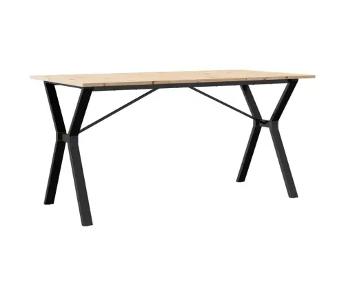 Söögilaud, Y-Raam, 140 X 80 X 75 cm Männipuit Ja Teras