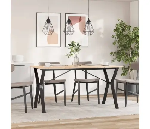 Söögilaud, Y-Raam, 140 X 80 X 75 cm Männipuit Ja Teras