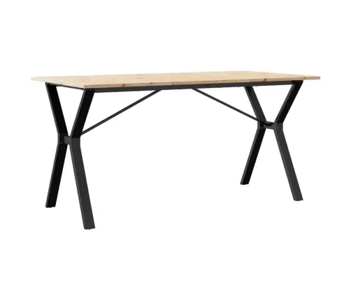 Söögilaud, Y-Raam, 140 X 80 X 75 cm Männipuit Ja Teras