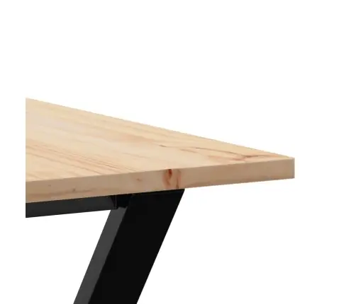 Söögilaud, Y-Raam, 140 X 80 X 75 cm Männipuit Ja Teras