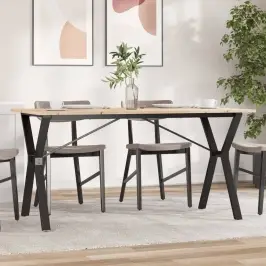 Söögilaud, Y-Raam, 140 X 80 X 75 cm Männipuit Ja Teras