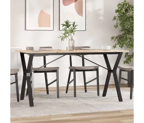 Söögilaud, Y-Raam, 140 X 80 X 75 cm Männipuit Ja Teras