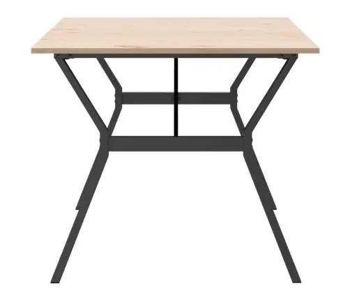 Valgomojo Stalas, 180X90X75cm Pušis Ir Plieninis, Y Formos Rėmas