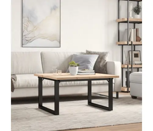 Kafijas Galdiņš, O-Rāmis, 80X80X45,5 Cm, Priedes Koks, Tērauds Vidaxl