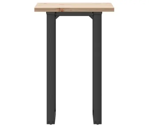 Valgomojo Stalas, 50X50X75,5cm Pušis Ir Plieninis, O Formos Rėmas