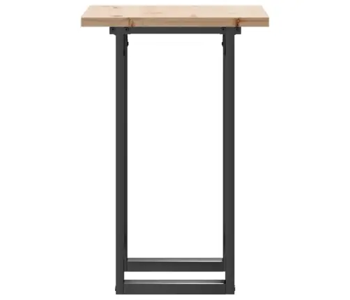 Valgomojo Stalas, 50X50X75,5cm Pušis Ir Plieninis, O Formos Rėmas