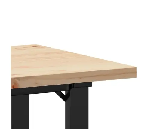 Valgomojo Stalas, 50X50X75,5cm Pušis Ir Plieninis, O Formos Rėmas