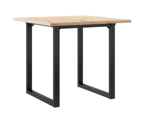 Virtuves Galds, O-Rāmis, 90X90X75,5 Cm, Priedes Koks, Tērauds Vidaxl