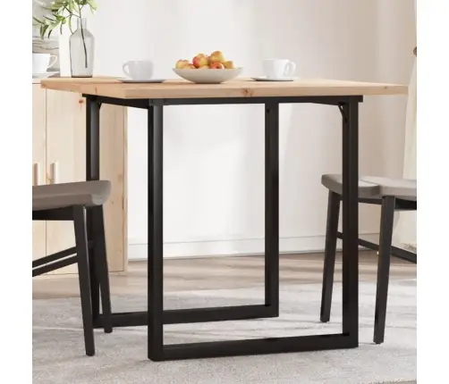 Virtuves Galds, O-Rāmis, 90X90X75,5 Cm, Priedes Koks, Tērauds Vidaxl