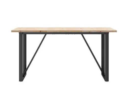 Virtuves Galds, O-Rāmis, 140X80X75,5 Cm, Priedes Koks, Tērauds Vidaxl