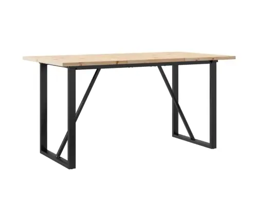 Virtuves Galds, O-Rāmis, 140X80X75,5 Cm, Priedes Koks, Tērauds Vidaxl