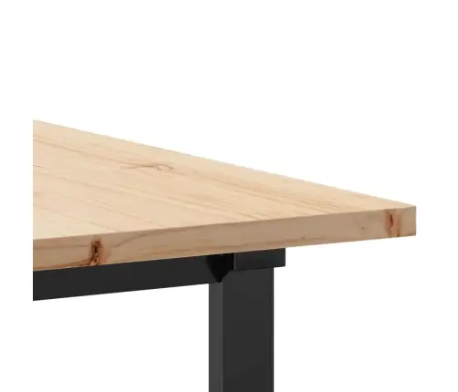 Valgomojo Stalas, 180X90X75,5cm Pušis Ir Plieninis, O Formos Rėmas