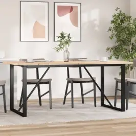 Virtuves Galds, O-Rāmis, 180X90X75,5 Cm, Priedes Koks, Tērauds Vidaxl