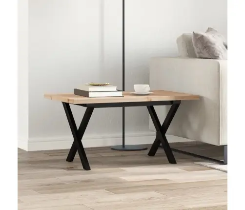 Kafijas Galdiņš, X-Rāmis, 80X50X40,5 Cm, Priedes Koks, Tērauds Vidaxl