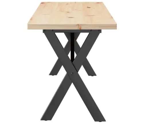 Kavos Staliukas, 160X40X45,5cm Pušis Ir Plieninis, X Formos Rėmas