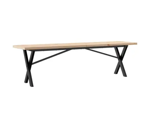 Kavos Staliukas, 160X40X45,5cm Pušis Ir Plieninis, X Formos Rėmas