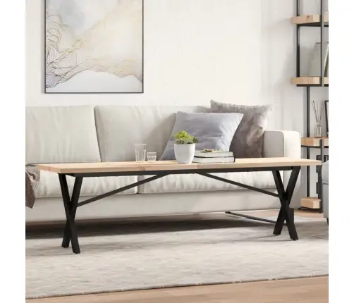 Kavos Staliukas, 160X40X45,5cm Pušis Ir Plieninis, X Formos Rėmas