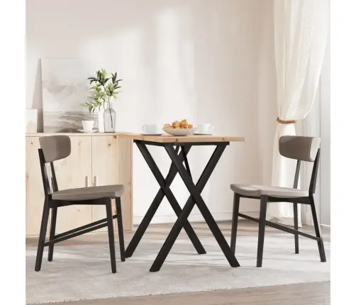 Söögilaud, X-Raam, 80 X 50 X 75,5 cm Männipuit Ja Teras