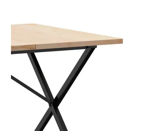 Valgomojo Stalas, 200X100X75,5cm Pušis Ir Plieninis, X Formos