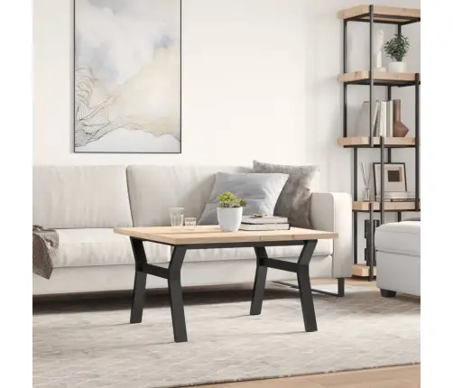 Kafijas Galdiņš, Y-Rāmis, 80X80X45,5 Cm, Priedes Koks, Tērauds Vidaxl