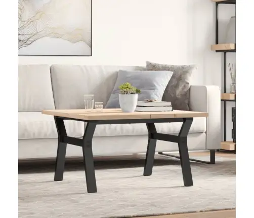 Kafijas Galdiņš, Y-Rāmis, 80X80X45,5 Cm, Priedes Koks, Tērauds Vidaxl