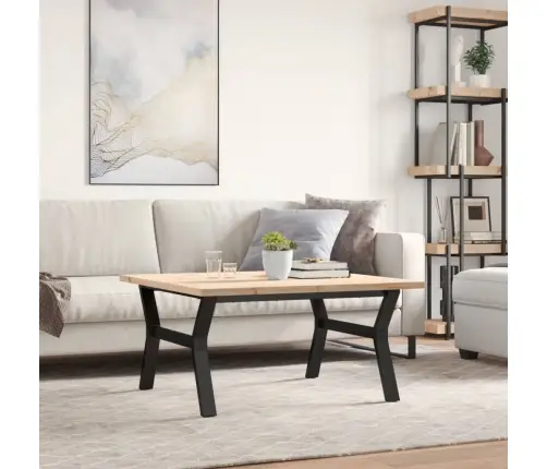 Kohvilaud, Y-Raam, 90 X 90 X 45,5 cm Männipuit Ja Teras