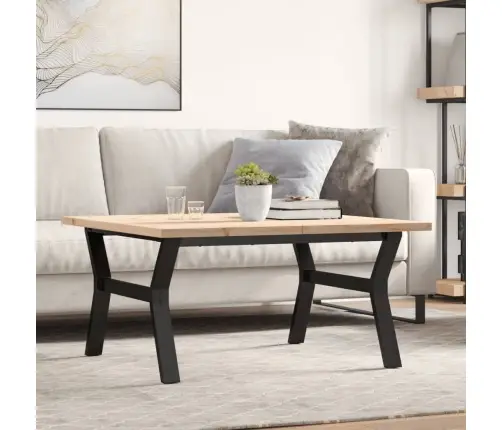 Kohvilaud, Y-Raam, 90 X 90 X 45,5 cm Männipuit Ja Teras