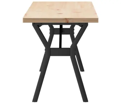 Kavos Staliukas, 160X40X45,5cm Pušis Ir Plieninis, Y Formos Rėmas