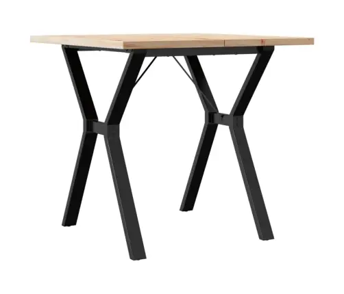 Valgomojo Stalas, 80X80X75,5cm Pušis Ir Plieninis, Y Formos Rėmas