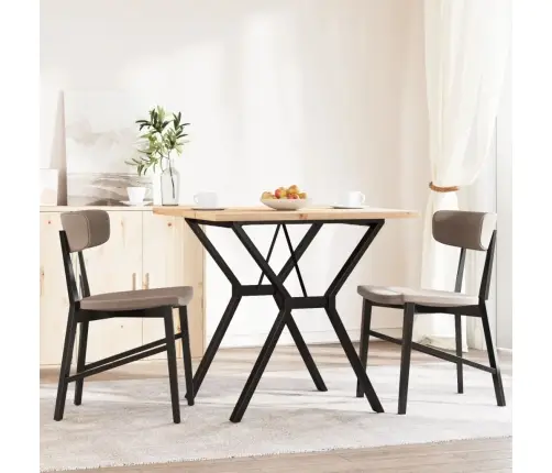 Valgomojo Stalas, 80X80X75,5cm Pušis Ir Plieninis, Y Formos Rėmas