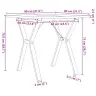Valgomojo Stalas, 80X80X75,5cm Pušis Ir Plieninis, Y Formos Rėmas
