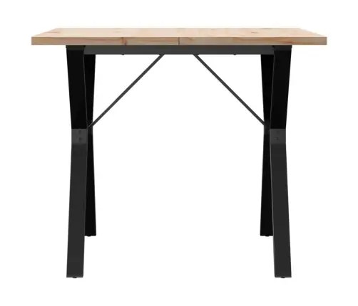 Virtuves Galds, Y-Rāmis, 90X90X75,5 Cm, Priedes Koks, Tērauds Vidaxl