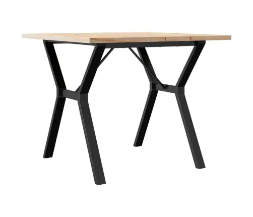 Virtuves Galds, Y-Rāmis, 90X90X75,5 Cm, Priedes Koks, Tērauds Vidaxl