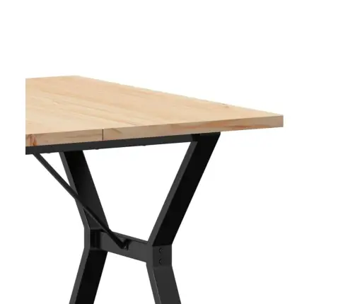Virtuves Galds, Y-Rāmis, 90X90X75,5 Cm, Priedes Koks, Tērauds Vidaxl