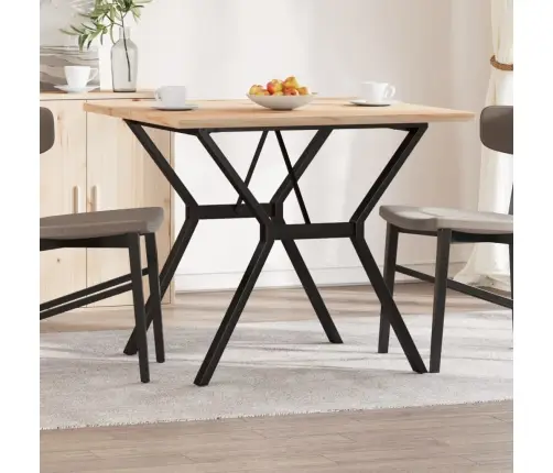 Virtuves Galds, Y-Rāmis, 90X90X75,5 Cm, Priedes Koks, Tērauds Vidaxl