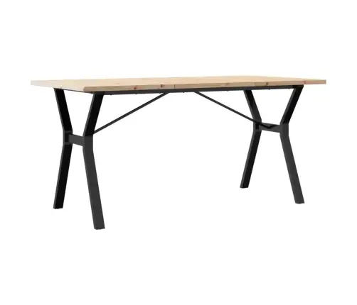 Virtuves Galds, Y-Rāmis, 140X80X75,5 Cm, Priedes Koks, Tērauds Vidaxl