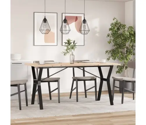 Virtuves Galds, Y-Rāmis, 140X80X75,5 Cm, Priedes Koks, Tērauds Vidaxl