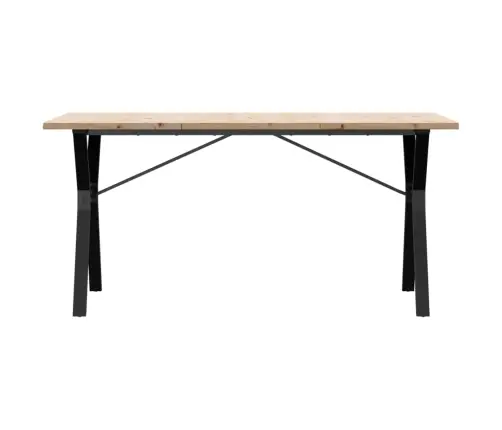 Virtuves Galds, Y-Rāmis, 140X80X75,5 Cm, Priedes Koks, Tērauds Vidaxl