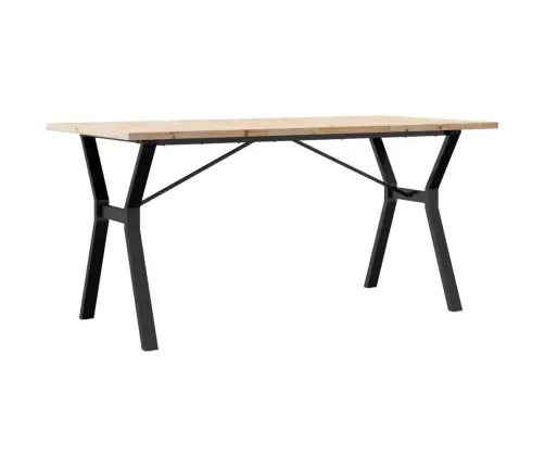 Virtuves Galds, Y-Rāmis, 140X80X75,5 Cm, Priedes Koks, Tērauds Vidaxl
